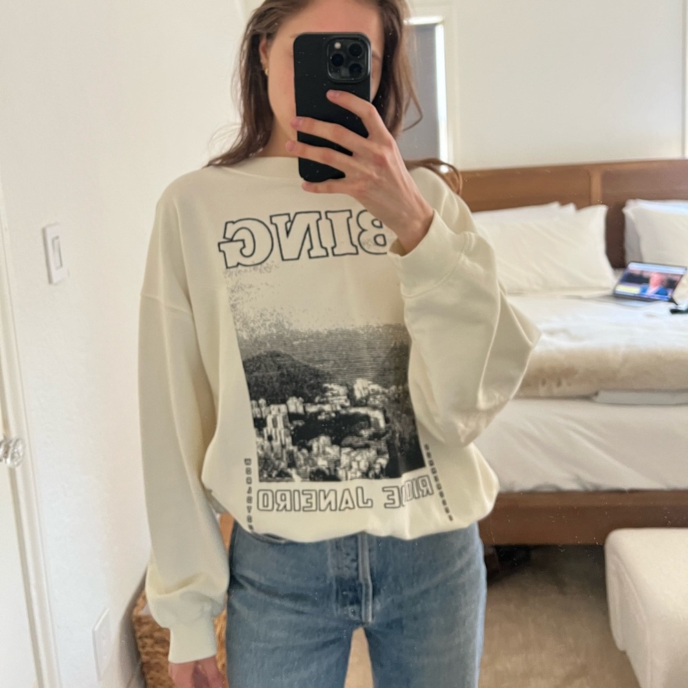 Anine Bing Cream Sweatshirt